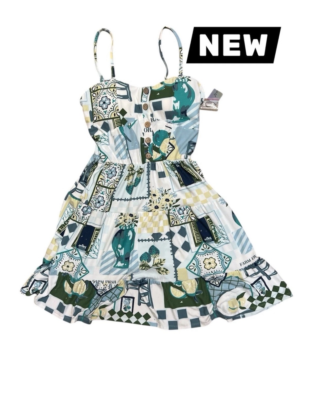 L - Derek Heart *NEW* Midi Sundress - Spaghetti Straps - junior’s Large